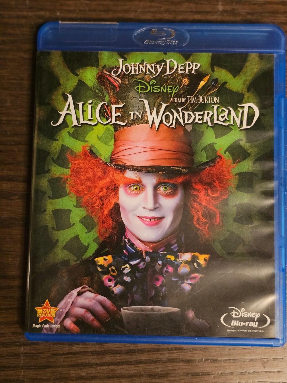 Disney ALICE in WONDERLAND Johnny Depp Blu-ray 2010